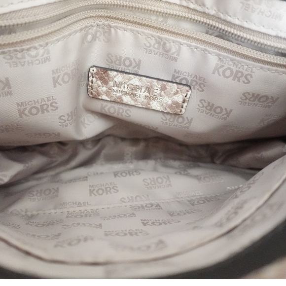 Michael Kors Tan and Snake Print Shoulder Bag - Picture 8 of 9